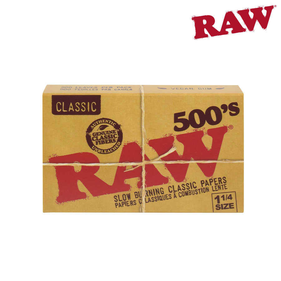 Raw Classic 500's 1 1/4 Size - 20Pk/Box
