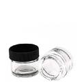 10ml Wide Mouth w/ Black Plastic Screw-Top Lid Glass Jar - 1000 pcs