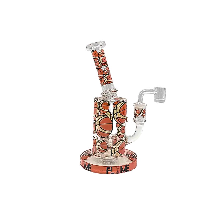 CB-1801 = 9” Orange Volleyball Perc Rig with Quartz Banger