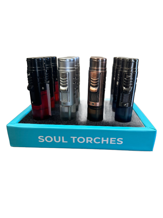 Soul 1826 Slim Transparent Single Flame Torch Lighter (12CT)