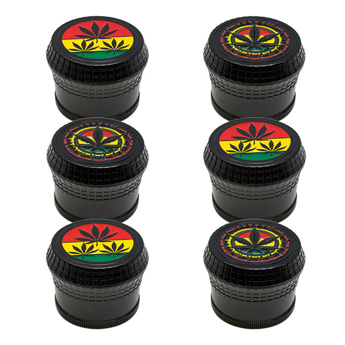 Black Leaf Aluminium 4 Stage Grinder Display Of 6 (ZG691)