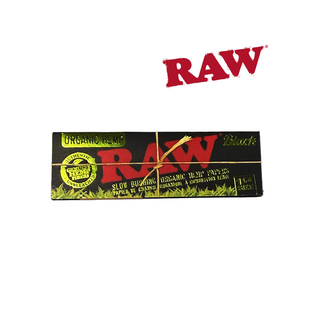 Raw Black Organic Hemp 1 1/4 Rolling Papers - Pack/24