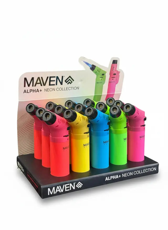 Maven Neon Collection Lighter - Alpha+ 15/Display