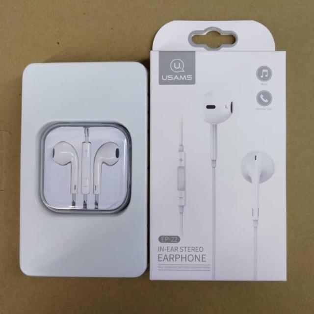 USAMS - EP-22 In-Ear Stereo Earphone 1.2m White