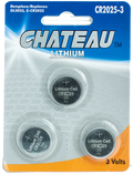 Chateau CR2025 Lithium 3 volt - 3 Pk (20CT)