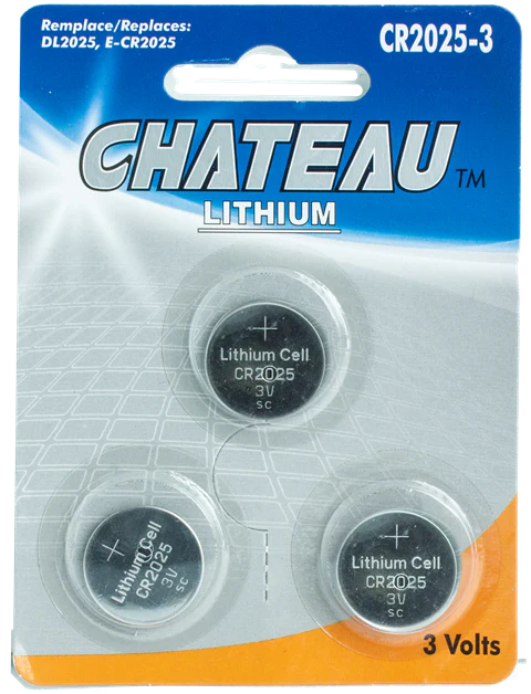 Chateau CR2025 Lithium 3 volt - 3 Pk (20CT)
