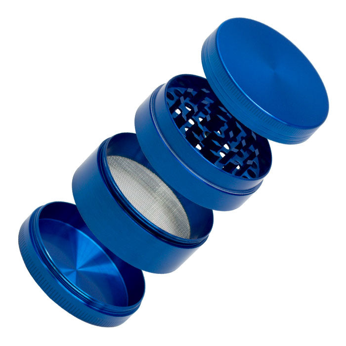ZG4621-BLU - Blue Aluminium Four Stage 63mm Grinder (10CT)