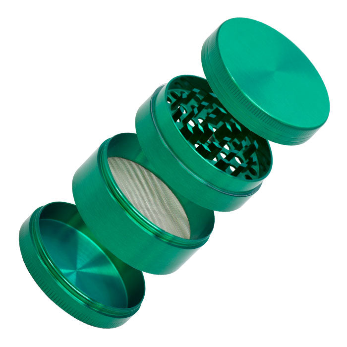 ZG4621-GRE - Green Aluminium Four Stage 63mm Grinder (10CT)