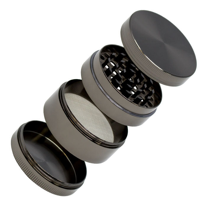 ZG4621-GRY - Gun Grey Aluminium Four Stage 63mm Grinder (10CT)