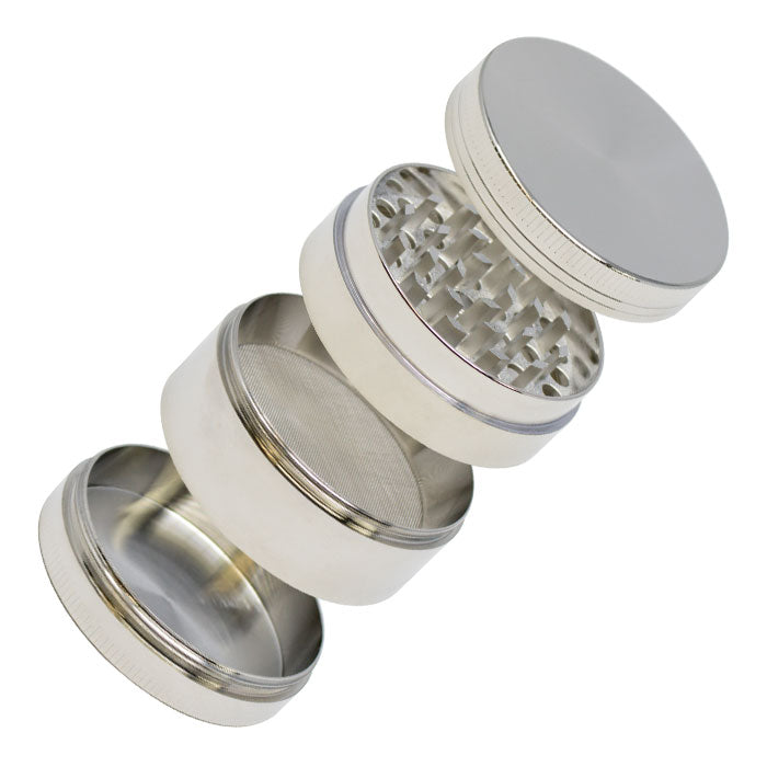 ZG4621-SIL - Silver Aluminium Four Stage 63mm Grinder (10CT)
