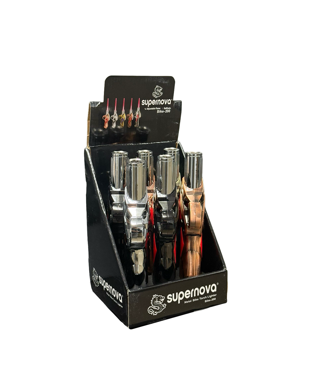 Supernova Metal Bike Torch Lighter - 6/Ct