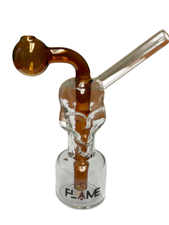 OBO-052 = Yellow Character Oil Glass Bong