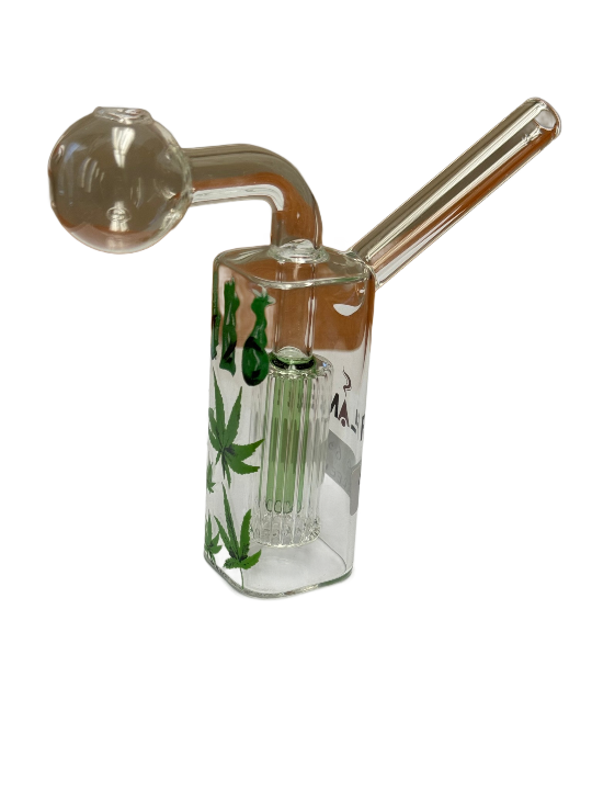 OBO-063 = Green Oil Glass Bong