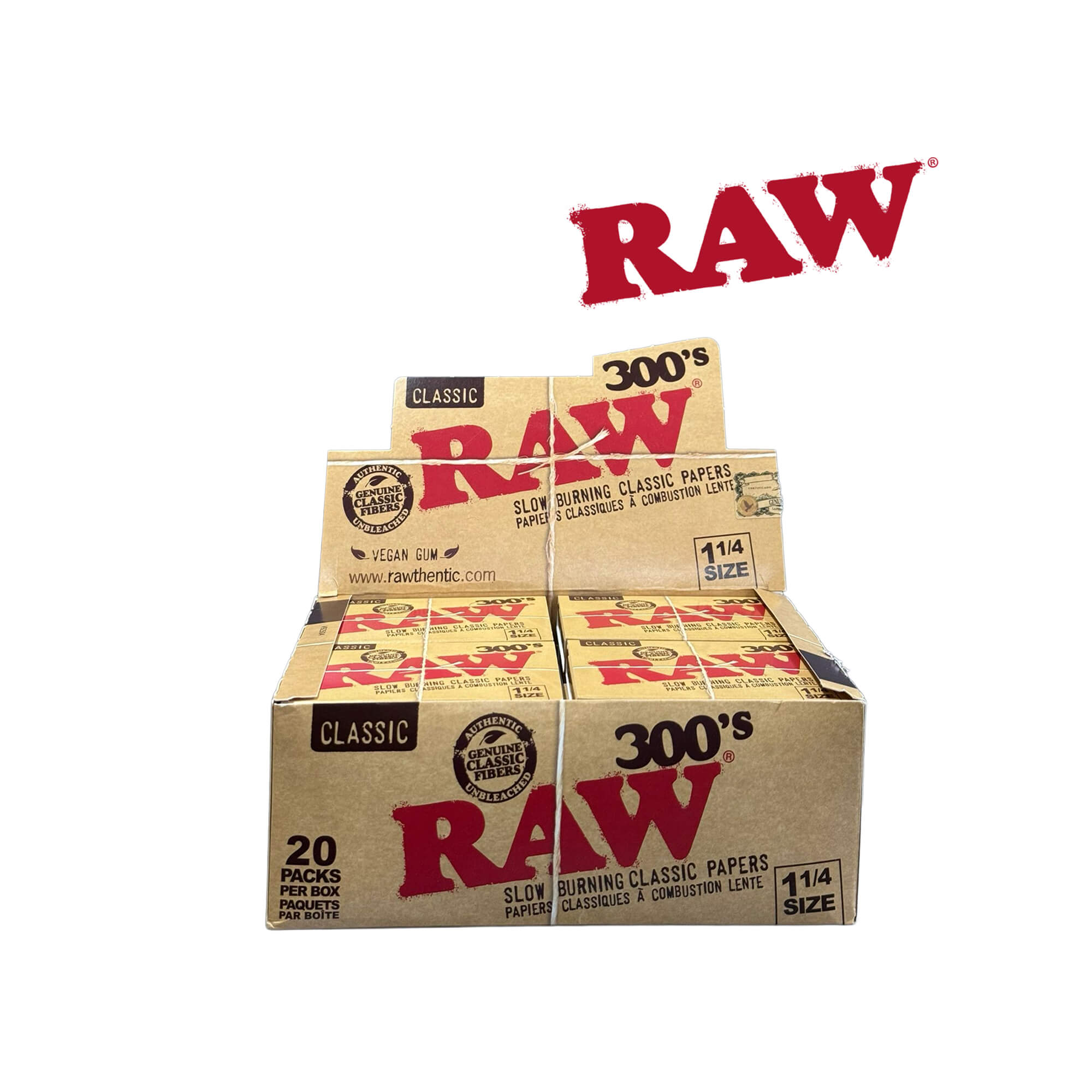 Raw 300’s 1¼ Rolling Papers, Pack/300 - Box/20