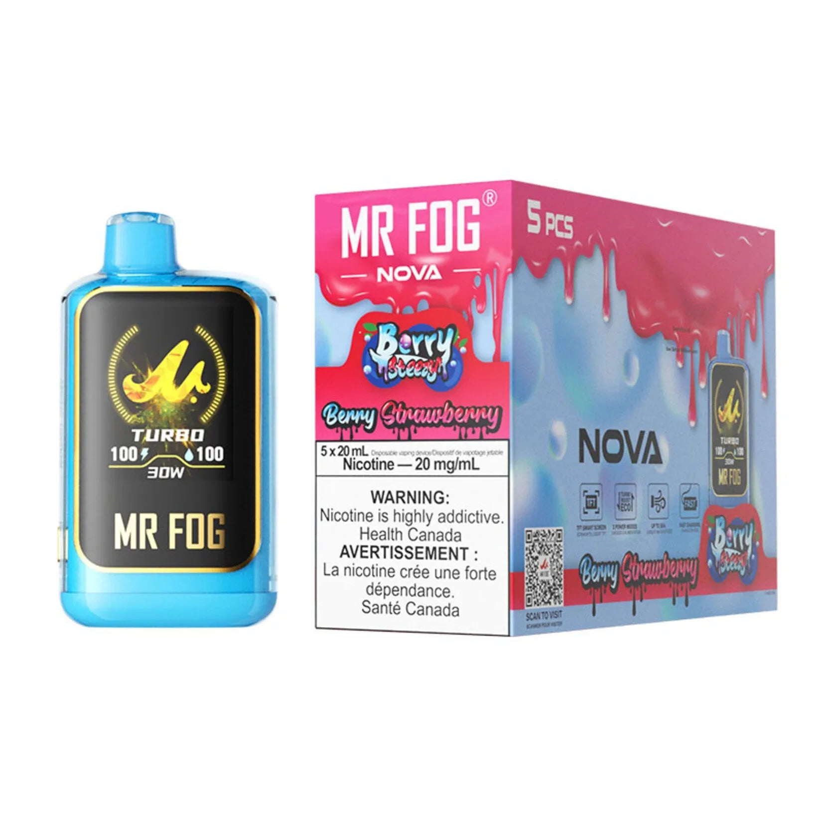 Mr Fog Nova 36k Berry Steezy Series Disposable 5ct - Alberta