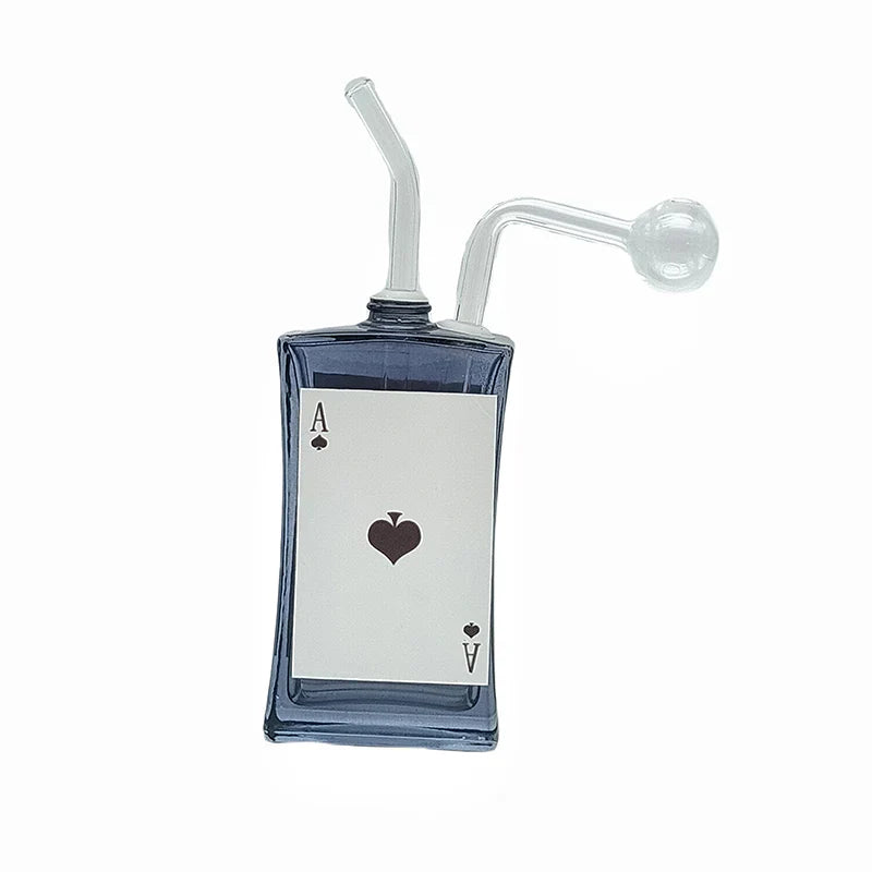 JDL057 - Colored Glass Poker Card Oil Burner Rig