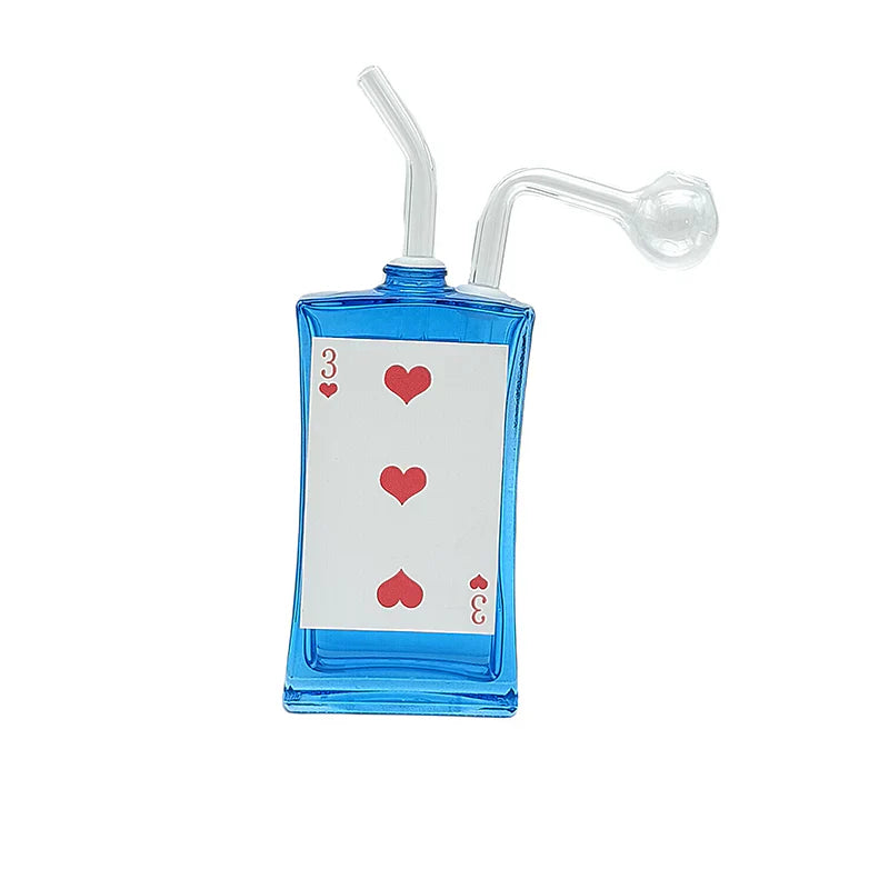 JDL057 - Colored Glass Poker Card Oil Burner Rig