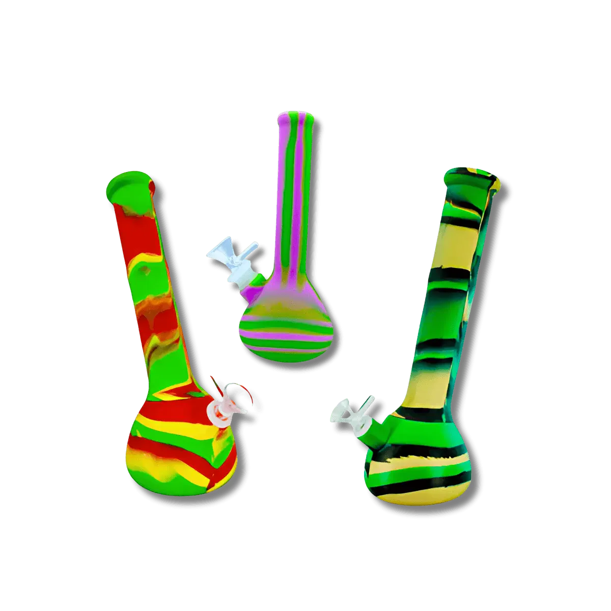 CBS1066 - 35 CM Silicon Straight Shooter Bong  - Assorted Colours