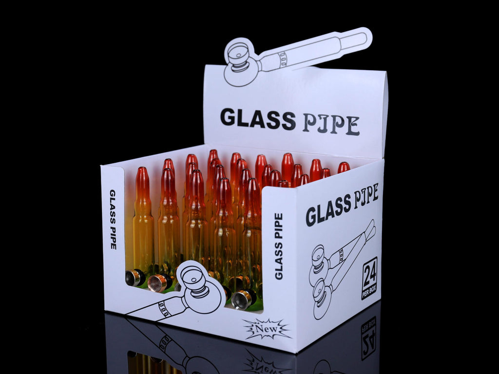 Glass Pipe – Metal Top – Design C – 24pcs/Box