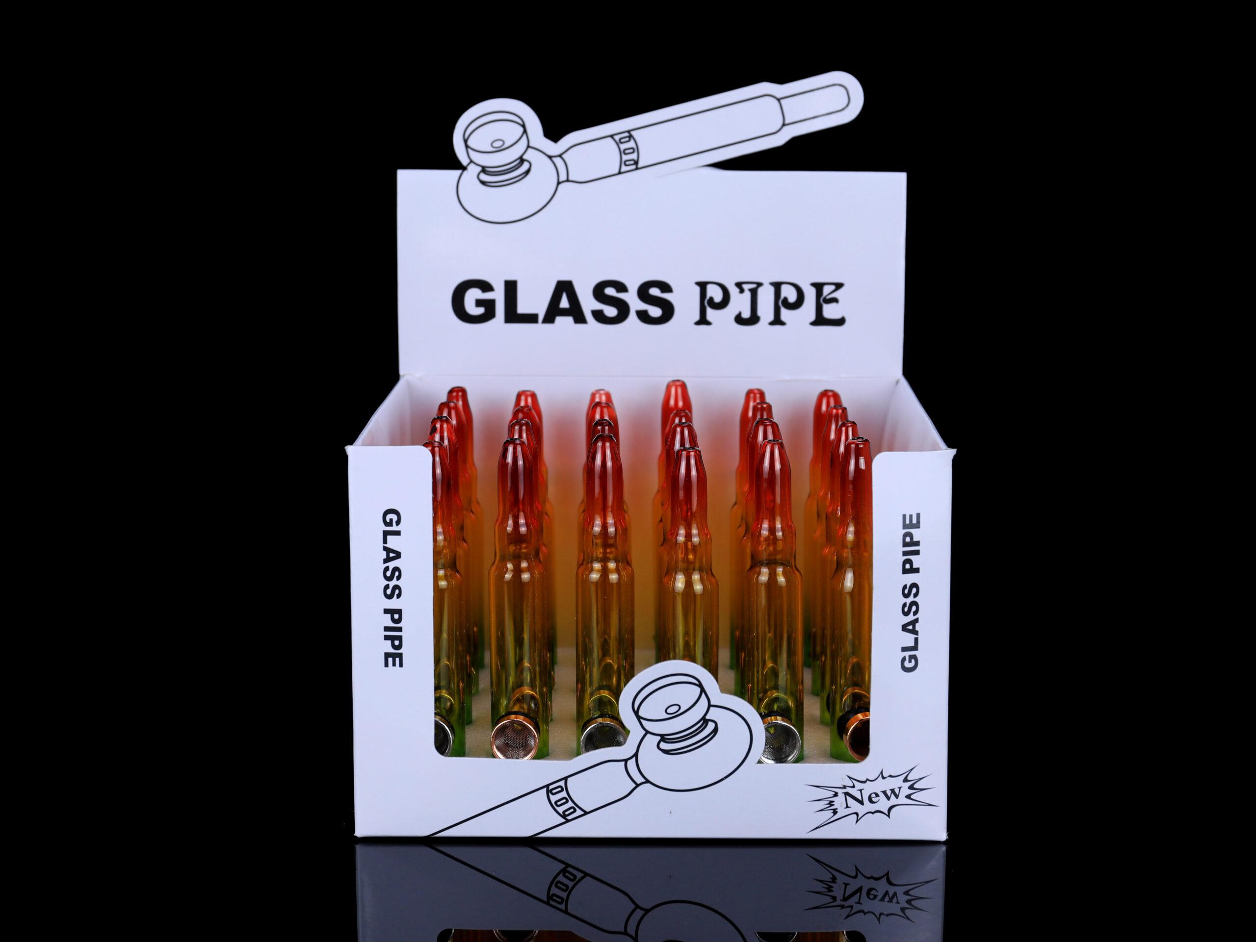 Glass Pipe – Metal Top – Design C – 24pcs/Box