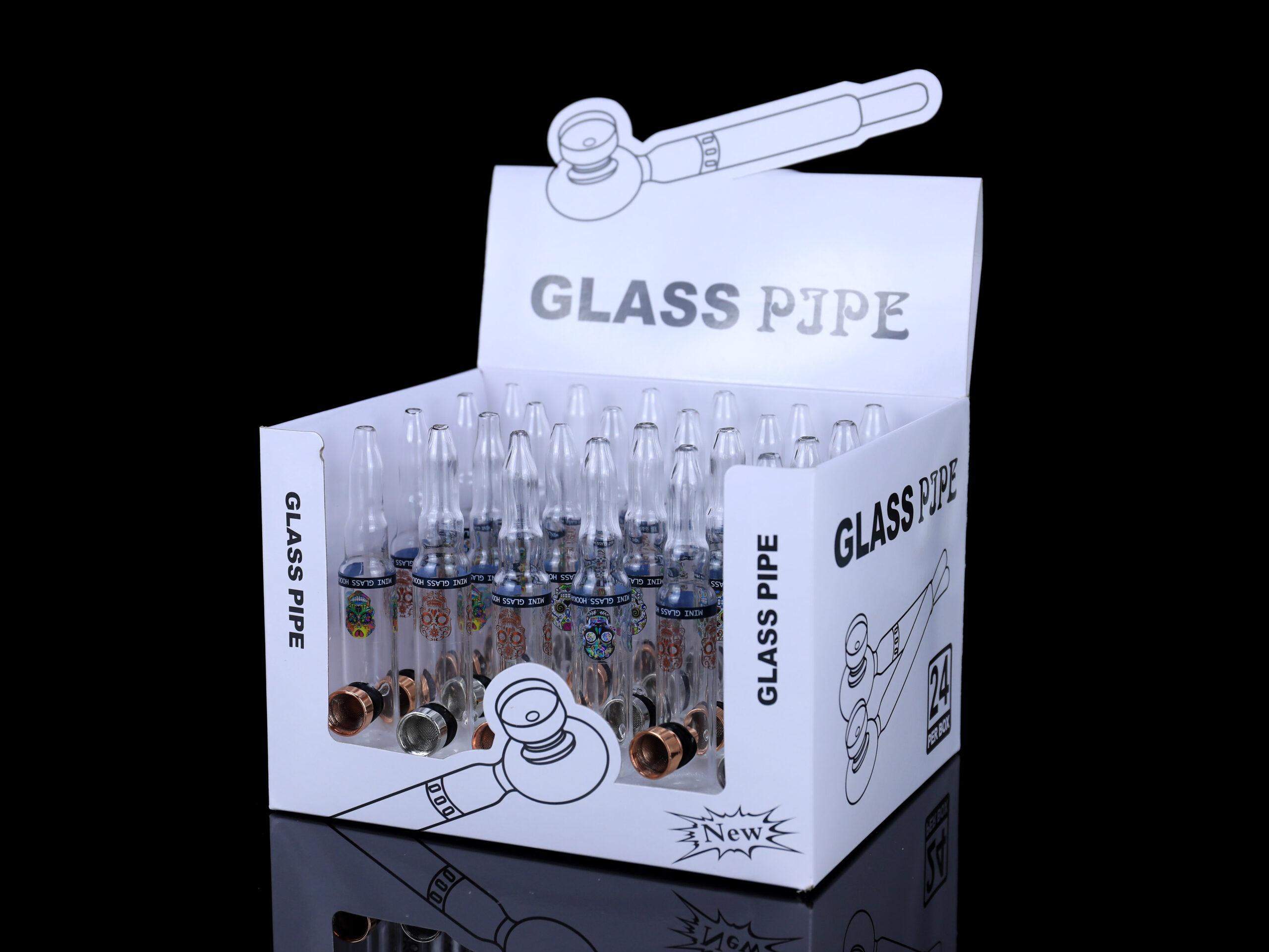 Glass Pipe – Metal Top – Design C – 24pcs/box