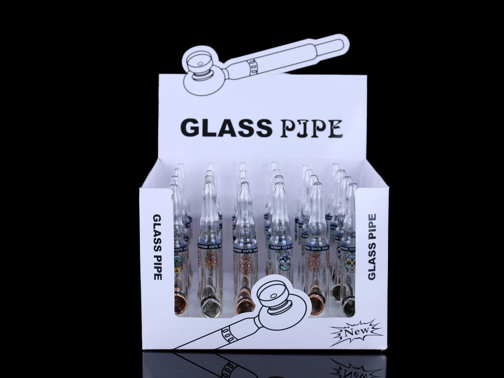 Glass Pipe – Metal Top – Design C – 24pcs/box