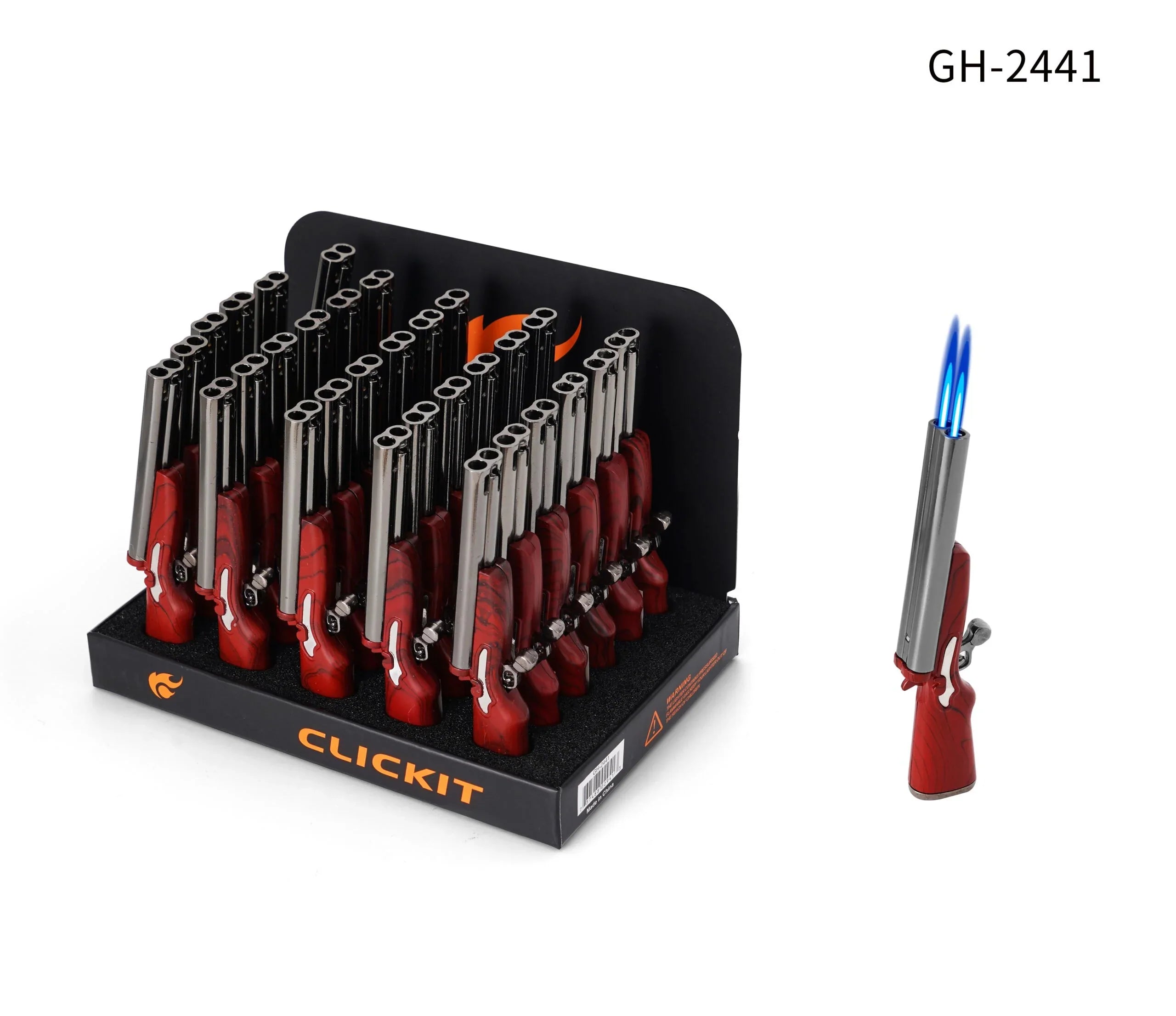 CLICK IT! DOUBLE BARREL SHOTGUN LIGHTER | GH-2441 | 30/BX