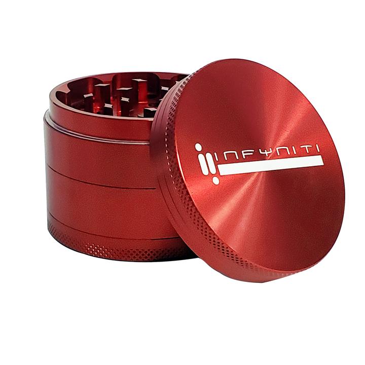 4 Piece Infyniti Brand Aluminum Grinder - RED (GR1063RD4)