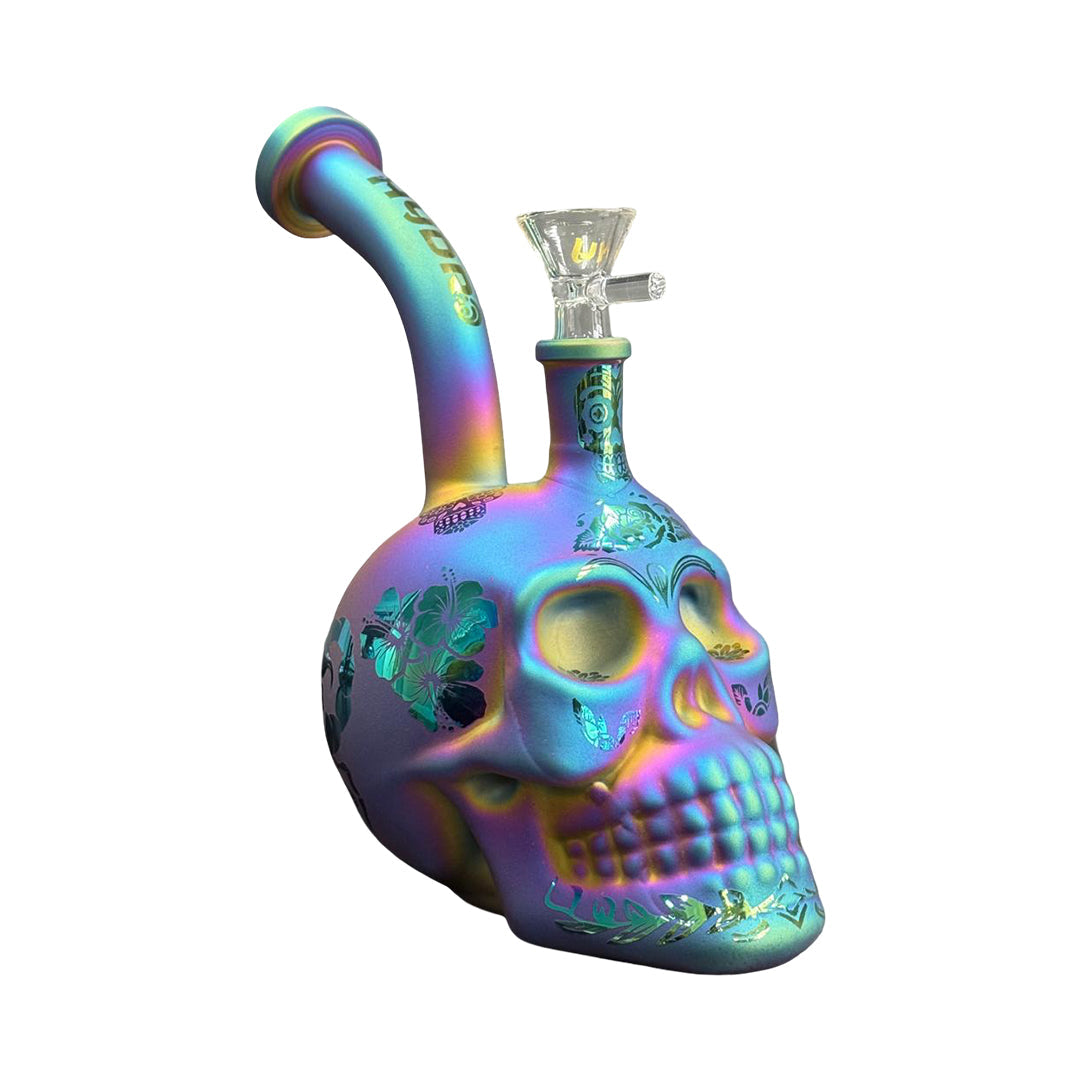JDL 151 Anodized Skull Glass Bong