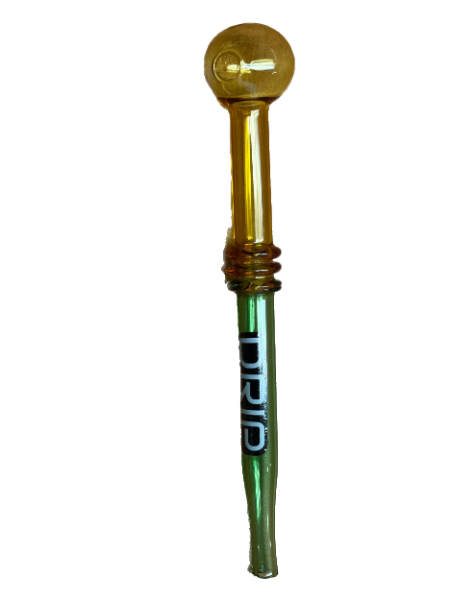 Drip 6" Glass Ridged Oil Pipe - Assorted