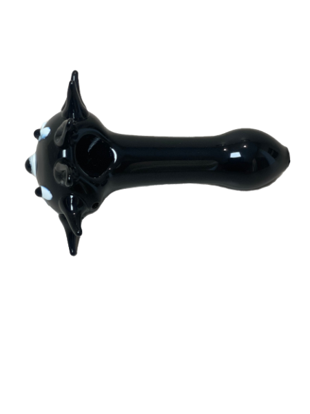 4" Black Glass Smiley Face Hand Pipe