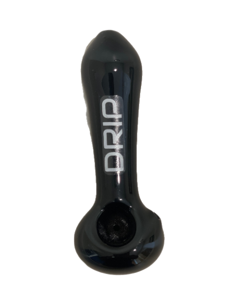 Drip 4" Black Glass Hand Pipe (6CT)