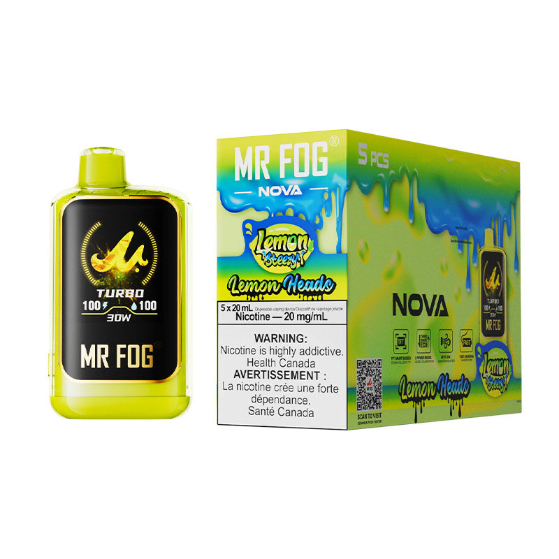 Mr Fog Nova 36k Lemon Steezy Disposable 5ct - Alberta