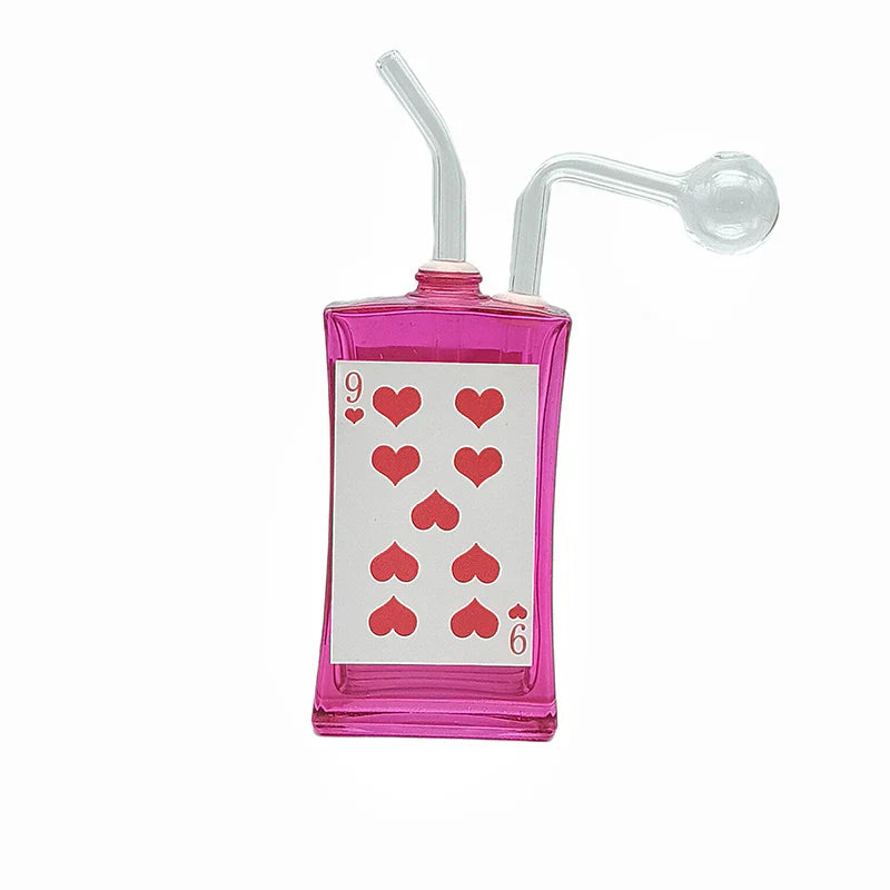 JDL057 - Colored Glass Poker Card Oil Burner Rig