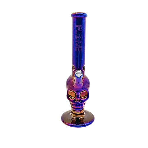 CB-1817 = 16" Tall Anodized Metallic Finish Skull Bong