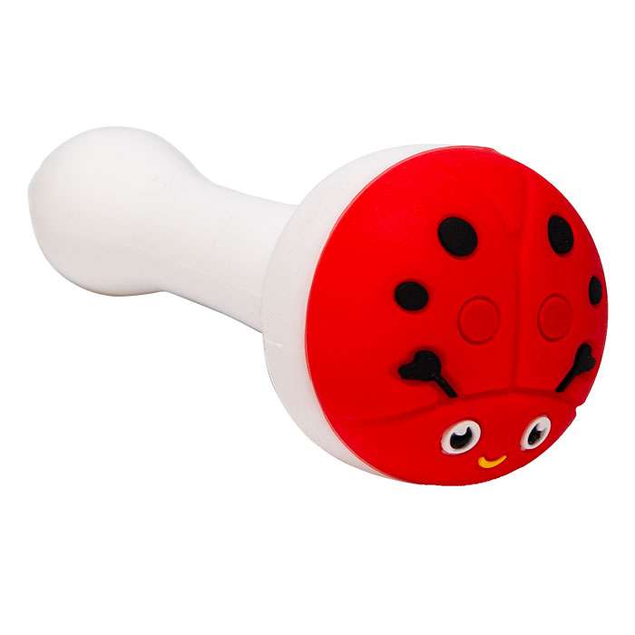 S569-Cannatonik Ladybug Silicone White Hand Pipe