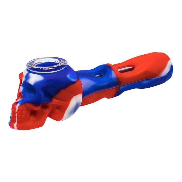S795-Red Skull 5 inches Silicone pipe