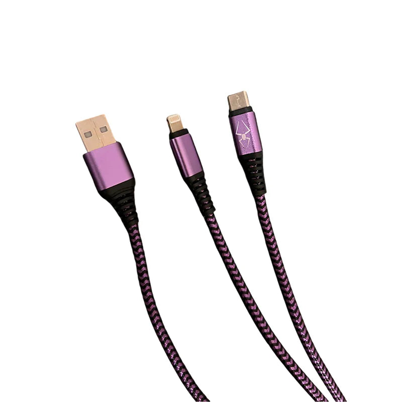 Spider- 10' 2 in 1 Cable (USB to Type C & Lighting) - 12CT