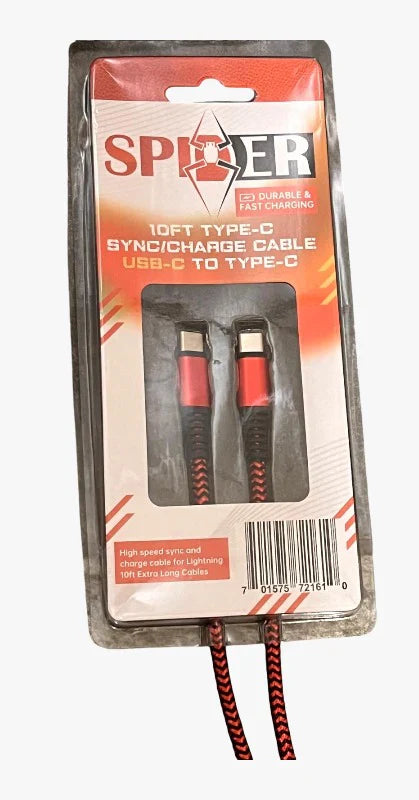 Spider- 10' Cable (Type C - Type C) - 12CT