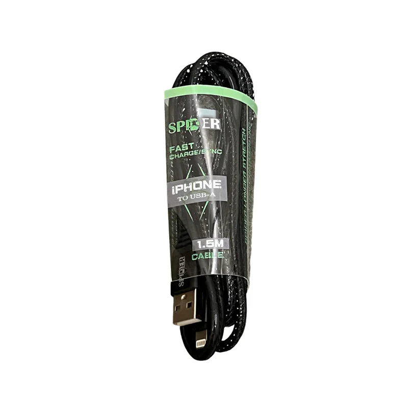 Spider 1.5M Cable (USB-A to iPhone) - 10PK