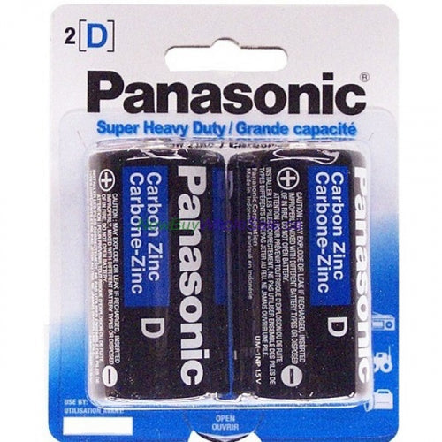 Panasonic Super Heavy Duty Power Carbon Zinc Batteries D 2ct