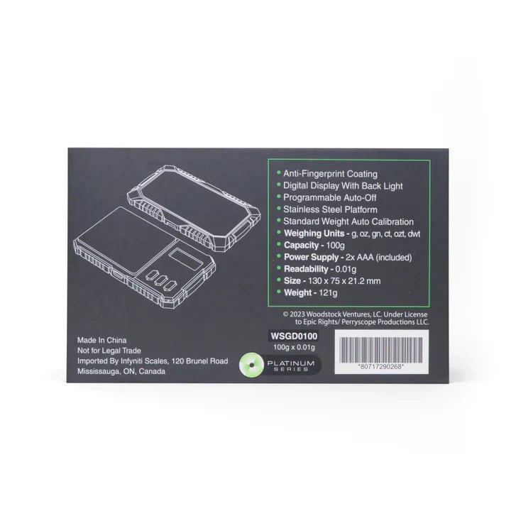 Woodstock Guardian Digital Pocket Scale, 100g x 0.01g