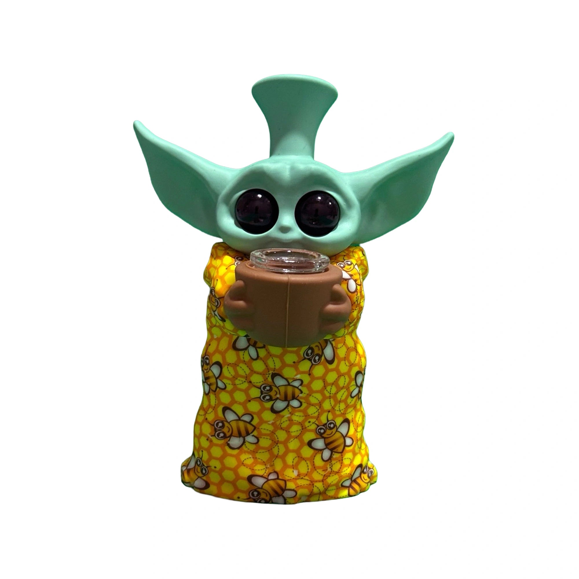 standing baby yoda silicone bong