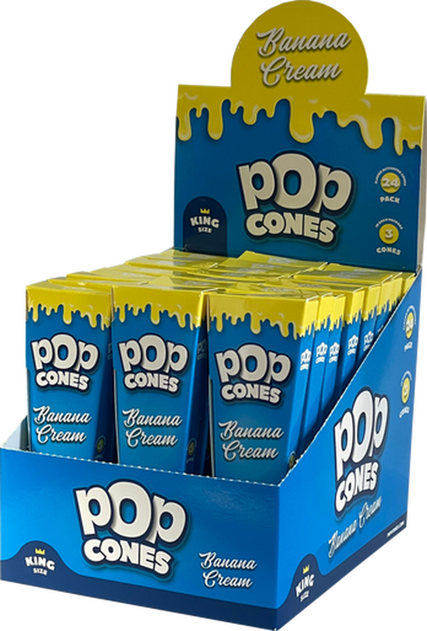 Pop King Size Pre Rolled Cones Banana Cream- 24ct