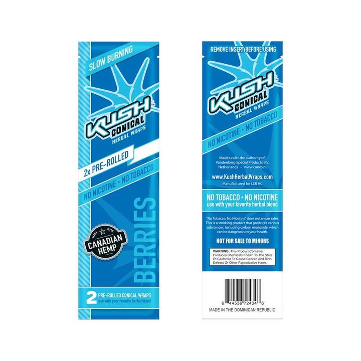 Kush Herbal Wraps Conical Pre-Rolled Cones Original 2/pack