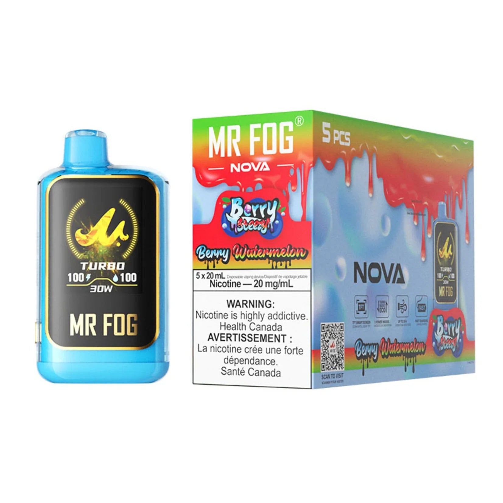 Mr Fog Nova 36k Berry Steezy Series Disposable 5ct - Alberta