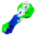 S449-Blue Silicone 4 inches Hand pipe with bowl and dabber