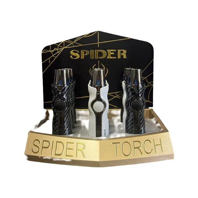 Sp-666 Spider Torch Lighters - Grip Edition - 9/Display