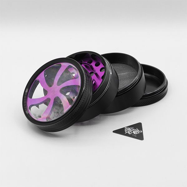Xtreme Aluminum Grinder – Fan Blade Top – 4 Parts – Purple