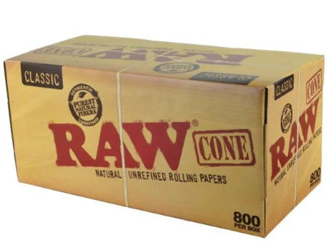 RAW CLASSIC NATURAL UNREFINED PRE-ROLLED CONES KING SIZE – BOX/800
